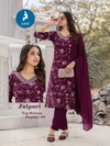Jalpari By Kaya Vertical Printed Kurti With Bottom Dupatta Wholesale Price In Surat
